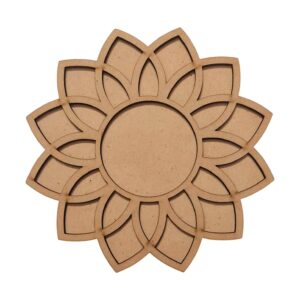 “Floral Mandala MDF Tea Light Holder – 6 Inch”