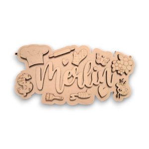 Personalized MDF Name Plate – Creative Wooden Wall Hanging for Home & Gifting