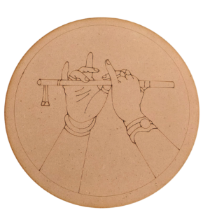 Krishna's Flute MDF Art Base – 12 Inch Spiritual Design for DIY Painting