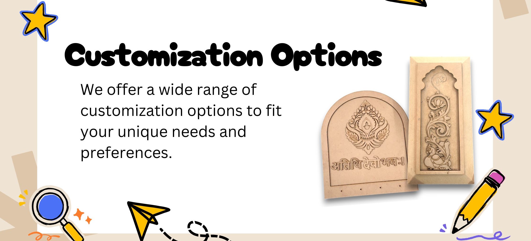 Beige Illustrative Page Border Doubled Sided Poster - 1