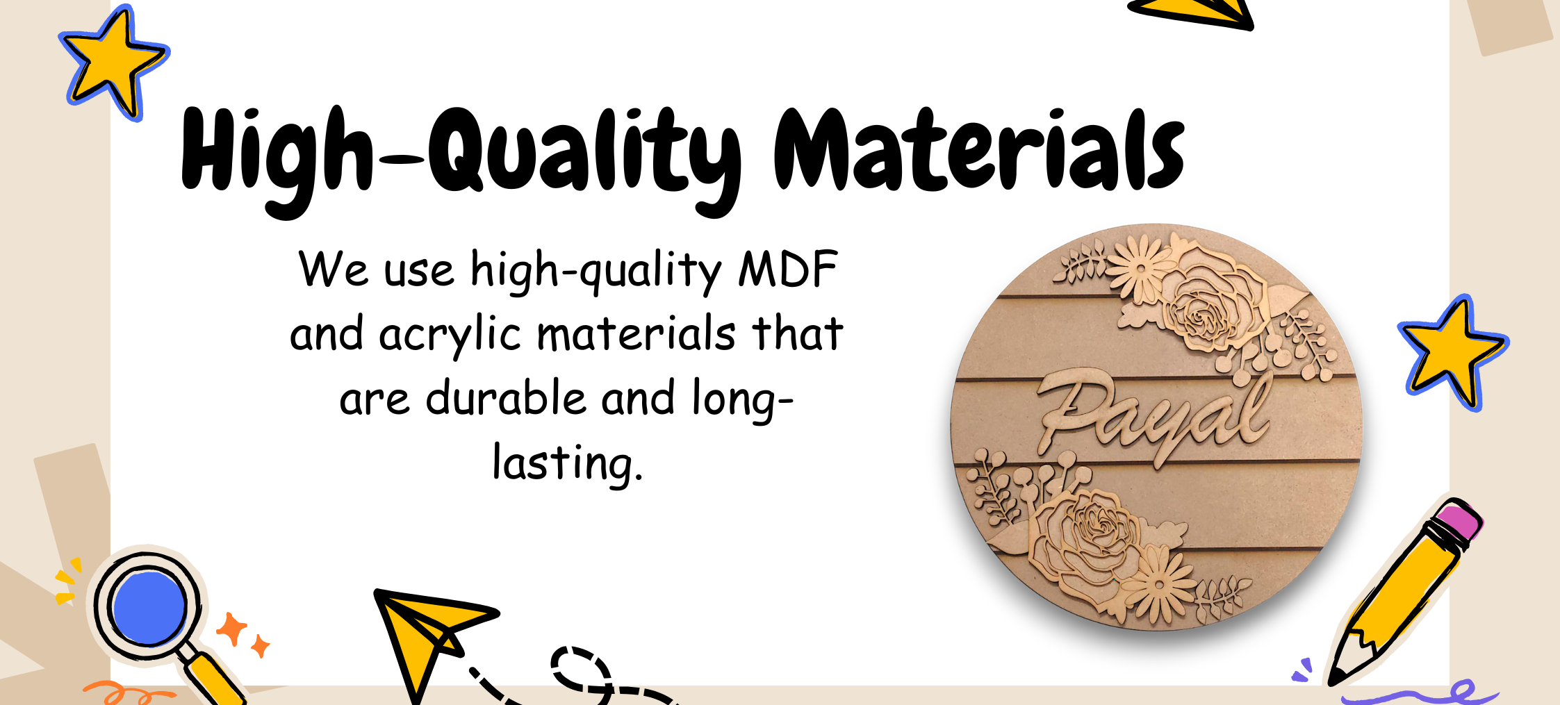 Beige Illustrative Page Border Doubled Sided Poster