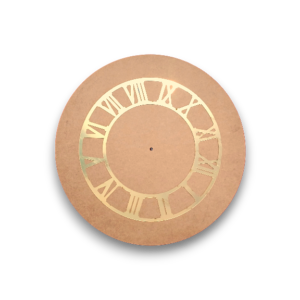 Premium Circular Wooden Clock Plate with Metallic Gold Lettering