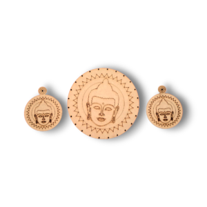 Buddha Design MDF Jewellery Making Cutout Set – 3 Pcs | Laser Cut Wooden Craft Base