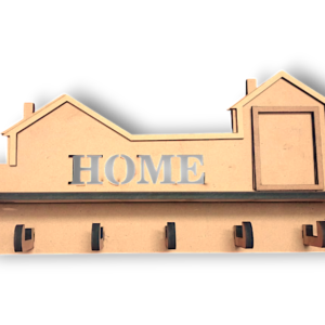 Wooden MDF HOME Key Holder with Shelf – Wall Mounted Key Organizer with Photo Frame