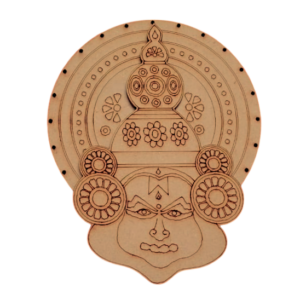 Kathakali Face MDF Cutout Set | Laser Engraved Jewellery Making & Craft Base | Kerala Art Design MDF Cutouts