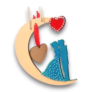 Love on the Moon – MDF Hanging Decor