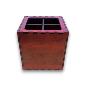 Wooden MDF 4 Compartment Organizer Box – Multipurpose Storage Holder