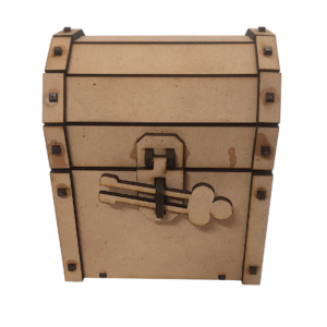 MDF Treasure Chest Storage Box | Mini Wooden Locker Box with Lock Design | DIY Craft Organizer for Kids & Home Décor