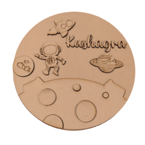 Personalized Astronaut Space Theme Name Plate – 3D Galaxy Wall Decor for Kids