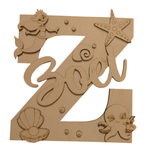 Personalized Mermaid & Ocean Theme "Z" Alphabet Wall Decor