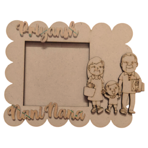 Handcrafted Nani-Nana & Grandchild Wooden Photo Frame