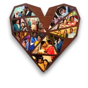 Custom Heart Photo Wall Hanging – MDF Wooden Finish