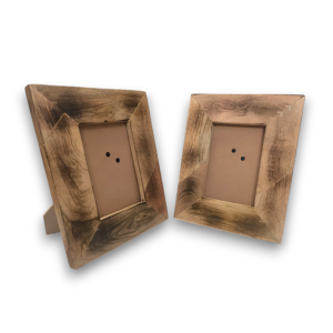 Rustic Wooden Finish MDF Photo Frame – Set of 2