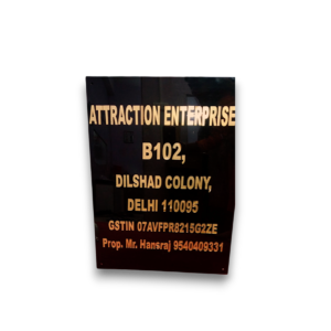 Premium Black & Gold Acrylic Business Name Plate