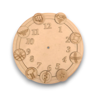 Superheroes Assemble Wooden Wall Clock – 3D Avengers & Justice League Theme Decor