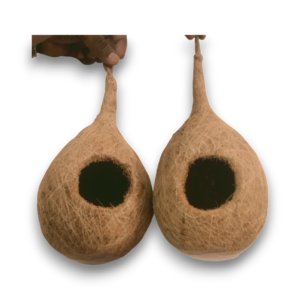Natural Hanging Bird Nest – Handmade Coconut Fiber Bird House for Garden & Balcony