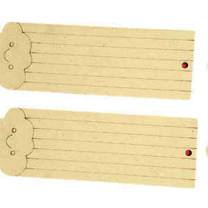 Laser Cut Wooden Bookmark with Cloud Smile Design