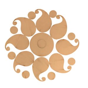 "Peacock Drop Paisley Rangoli Base – MDF 13 Pcs Set | DIY Floor Art Kit"