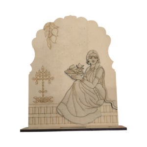 MDF Traditional Lady Laser Cut Panel – Wooden Wall Décor & Craft
