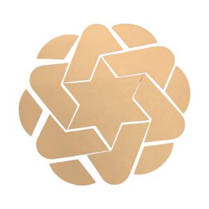 Geometric Star MDF Cutout – 16 Inch Round Mandala Base for Wall Art & DIY Projects