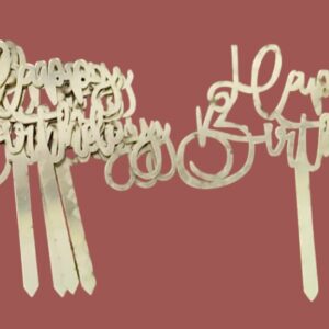 Golden Acrylic Happy Birthday Cake Topper