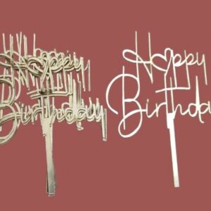 Golden Acrylic "Happy Birthday" Cake Topper | Luxury Script Design