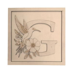 Graceful Bird & Floral Alphabet Wall Plate – G