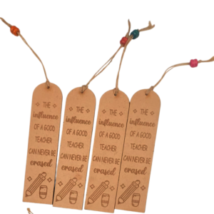 Wooden Teacher Quote Bookmarks Set of 5 – MDF Engraved Reading Markers