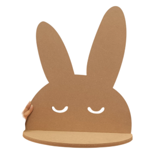 Cute Bunny Ears Wooden Wall Shelf