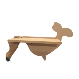 Ocean Blue Whale Wooden Wall Shelf – Decorative Floating Shelf for Kids' Room & Bathroom Decor