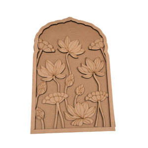 Set of 2 MDF Lotus Design Wall Panels