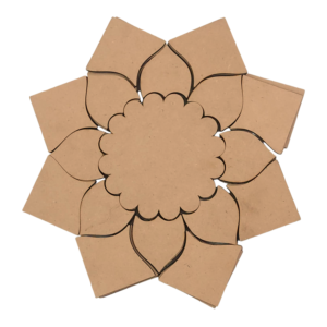 16 Inch MDF Rangoli Base – Lotus Floral Wooden Rangoli Board for Diwali Decoration
