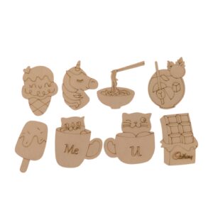 Set of 8 Cute Kawaii Wooden Fridge Magnets – Fun Food & Animal DIY Magnets