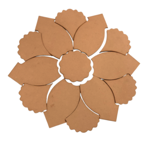 16 Inch MDF Rangoli Base – Pre-Cut Decorative Board for Festive Art