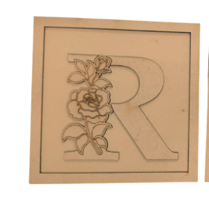 Elegant Floral Alphabet Wall Plate – R