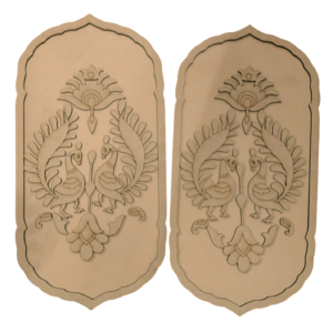 MDF Peacock Pair Decorative Wall Plates (Set of 2)