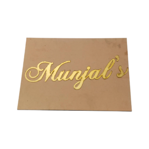 Customized Wooden Name Plate – MDF Golden Acrylic Name Sign