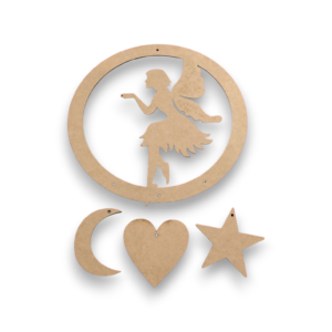 Whimsical Fairy & Moon MDF Dream Catcher Base – DIY Hanging Decor Set for Kids' Room