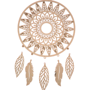 Dream Catcher MDF Wooden Cutout – Mandala Wall Hanging DIY Craft Base