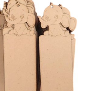 Wooden Elephant Bookmark Set of 5 – MDF DIY Paintable Reading Tags