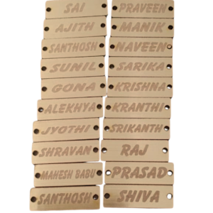 Personalized Golden MDF Name Tags for rakhi