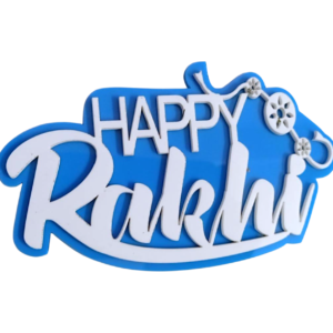 Happy Rakhi MDF Wall Hanging with White Acrylic Letters