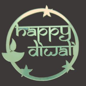 Golden Acrylic Happy Diwali Wall Hanging | Premium Diwali Decoration