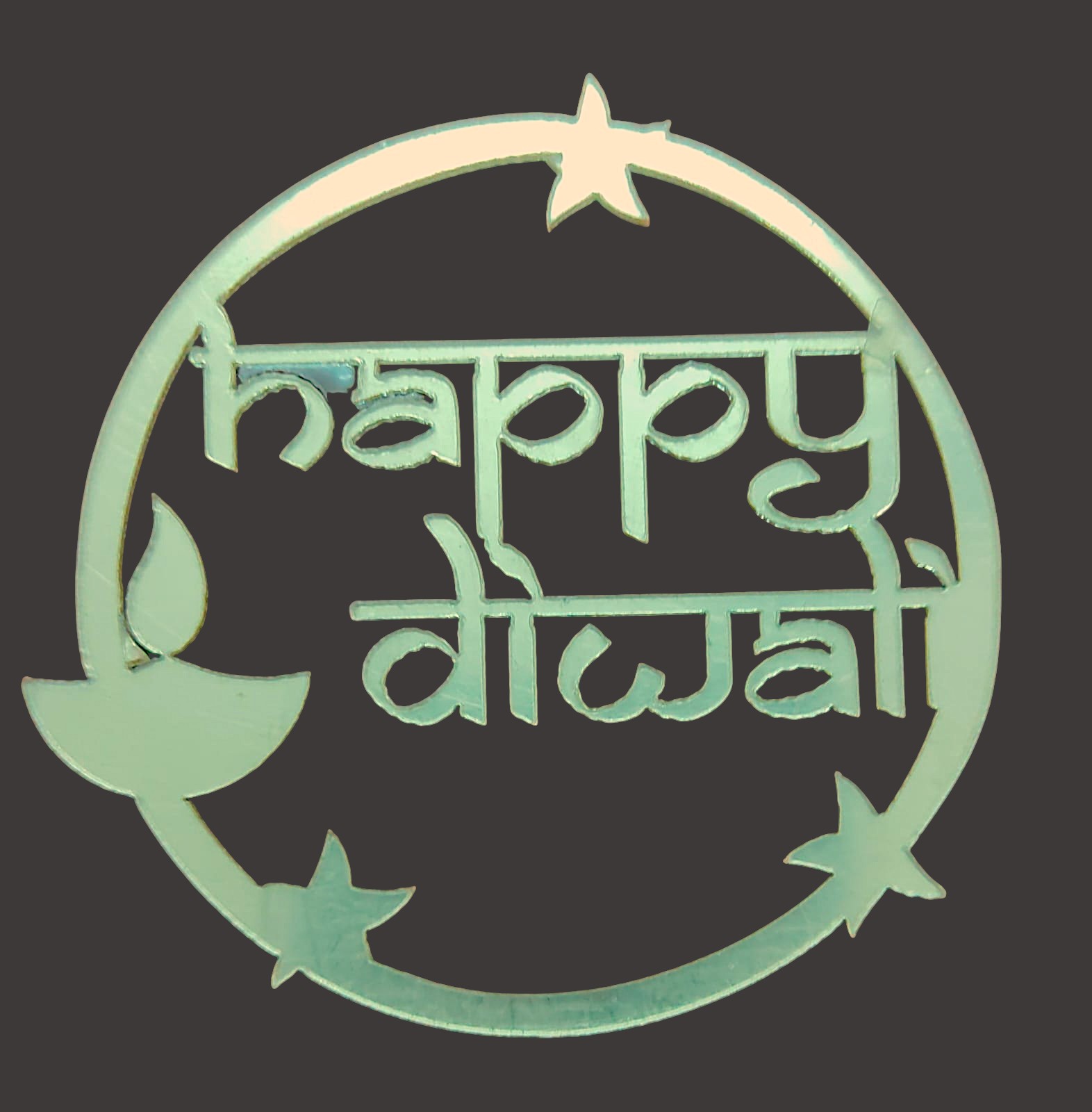 Golden Acrylic Happy Diwali Wall Hanging | Premium Diwali Decoration