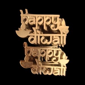 Golden Acrylic Happy Diwali Cutout | Diwali Decoration Sign