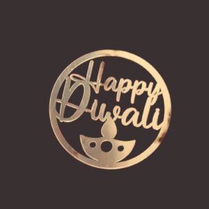 Golden Acrylic Happy Diwali Cutout | Diwali Decoration Hanging