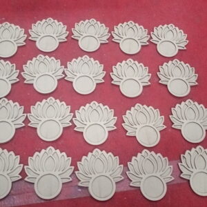 MDF Lotus Tea Light Holders – Decorative Diya & Candle Holder Set of 6