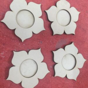 MDF Flower Tea Light Holder Set