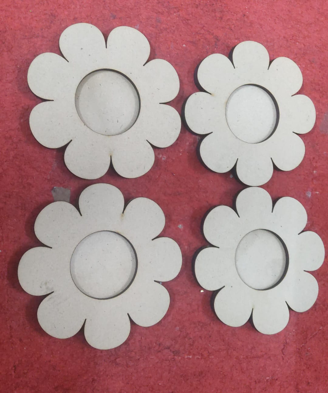 MDF Flower Shaped Tea Light Candle Holder Set of 6